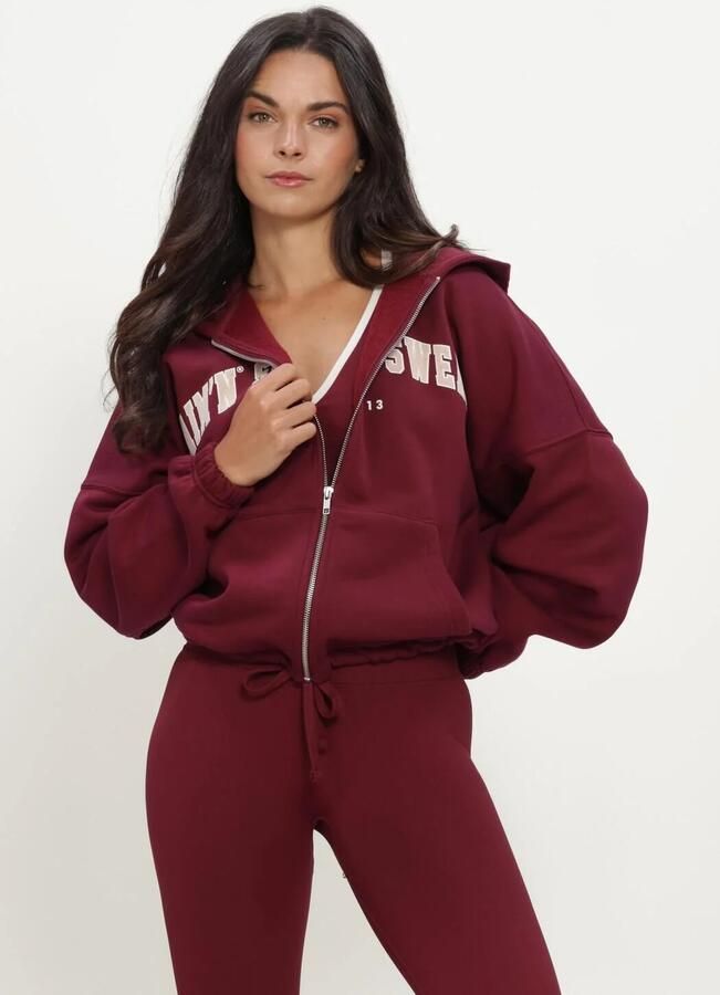 AIM'N Dames Truien & Vesten Varsity Sweat Zip Hood Bordeaux