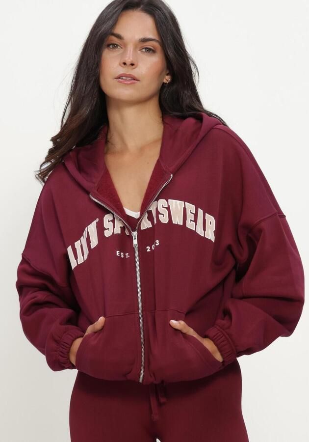 AIM'N Dames Truien & Vesten Varsity Sweat Zip Hood Bordeaux - Foto 4