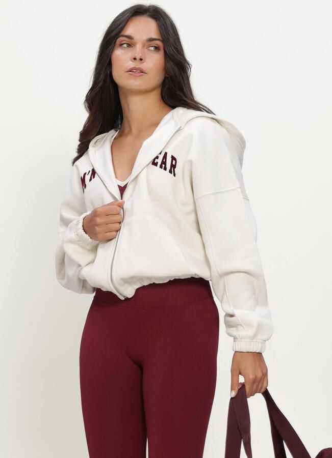 AIM'N Dames Truien & Vesten Varsity Sweat Zip Hood Ecru