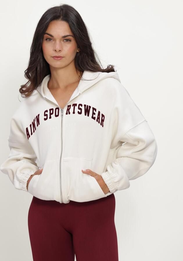 AIM'N Dames Truien & Vesten Varsity Sweat Zip Hood Ecru - Foto 4