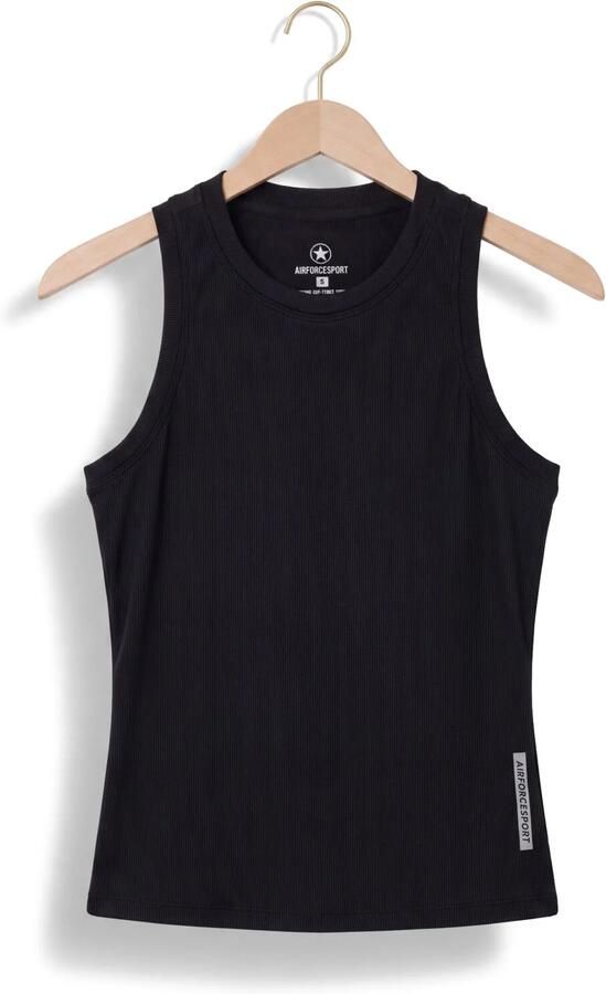 AIRFORCE Dames Tops & T-shirts Ribbed Sport Tanktop Zwart - Foto 4