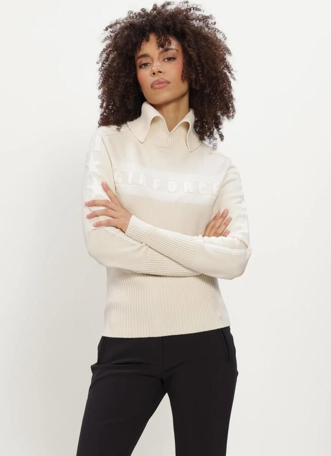 AIRFORCE Dames Truien & Vesten Eldora Mountain Knit Beige