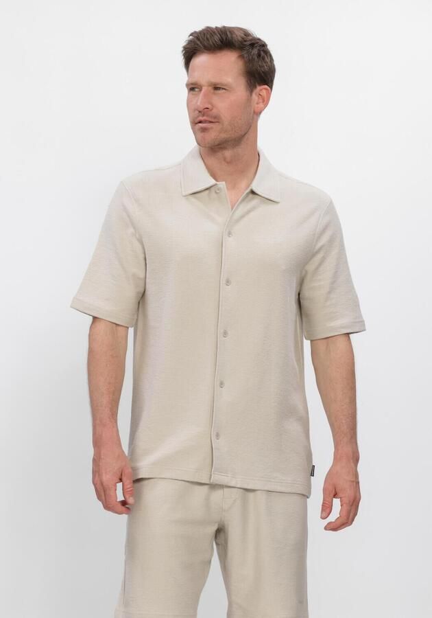 AIRFORCE Heren Overhemden Woven Short Sleeve Shirt Beige