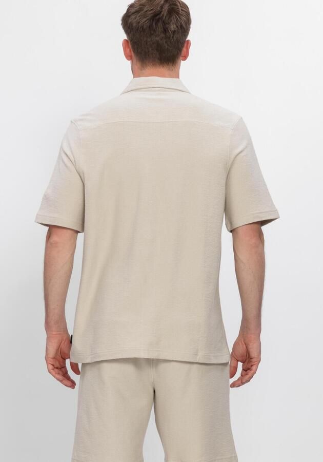 AIRFORCE Heren Overhemden Woven Short Sleeve Shirt Beige - Foto 3