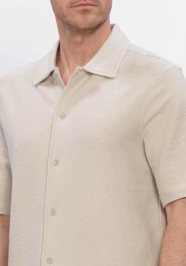 AIRFORCE Heren Overhemden Woven Short Sleeve Shirt Beige - Foto 4