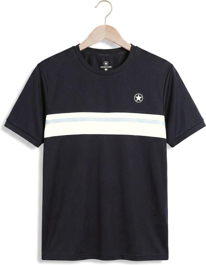 AIRFORCE Heren Polo's & T-shirts Nova Stipe T-shirt Donkerblauw - Foto 2