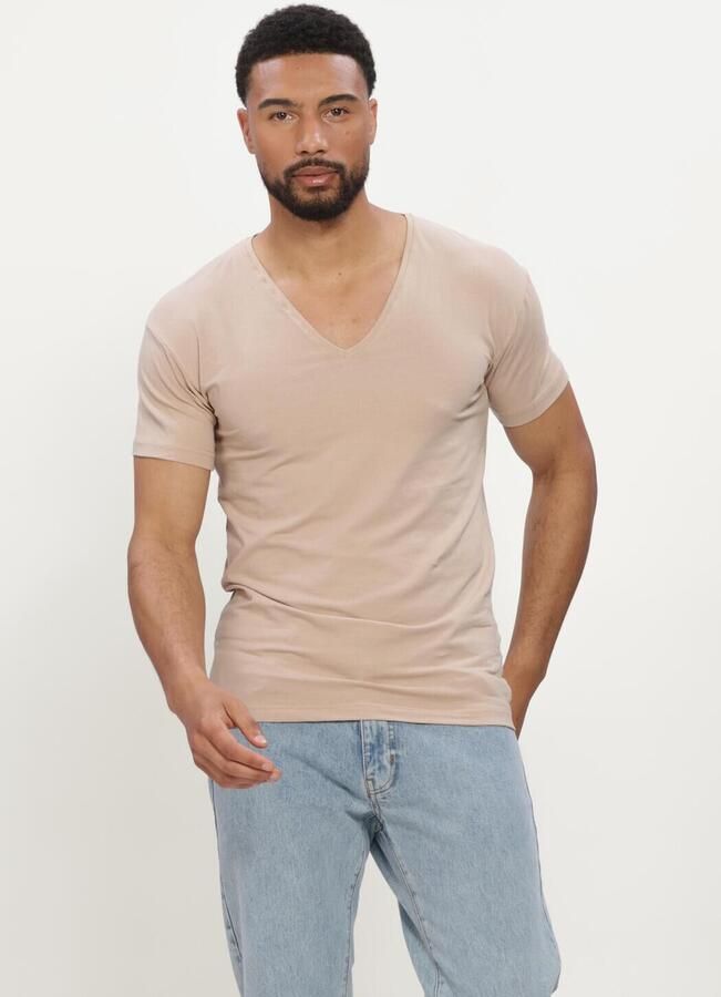 Alan Red T-shirt T-Shirt NOV V-Neck Stretch Beige 2-Pack