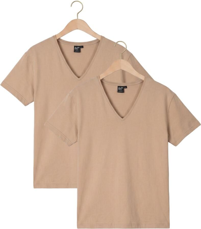 Alan Red T-shirt T-Shirt NOV V-Neck Stretch Beige 2-Pack - Foto 2