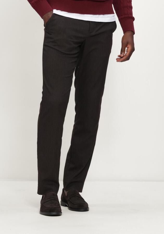 Alberto Lou Chino Flanel Herringbone Bruin