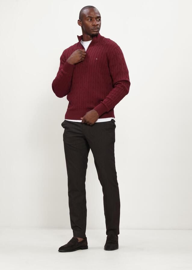 Alberto Lou Chino Flanel Herringbone Bruin - Foto 2