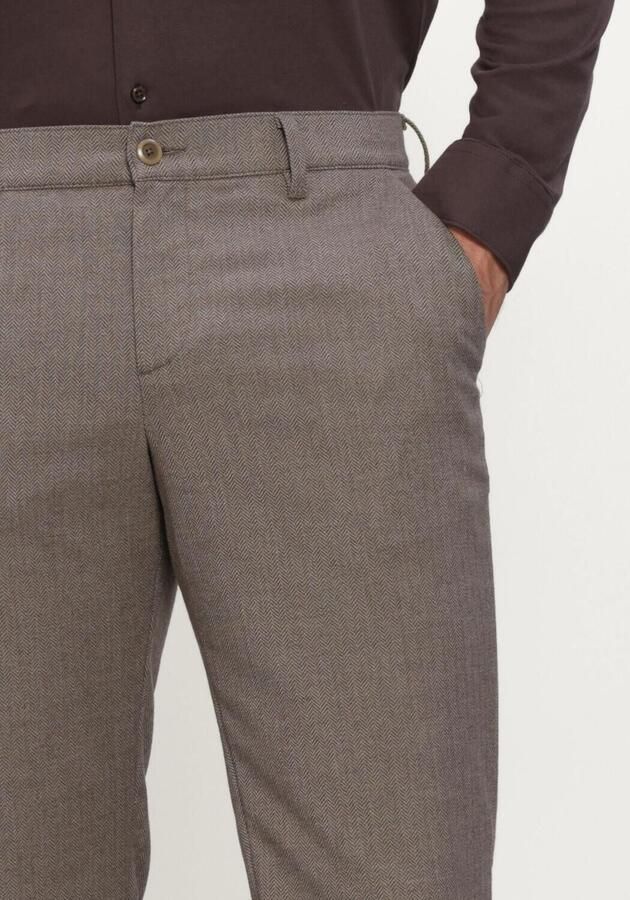 Alberto Broek Lou Chino Flanel Herringbone Bruin - Foto 3