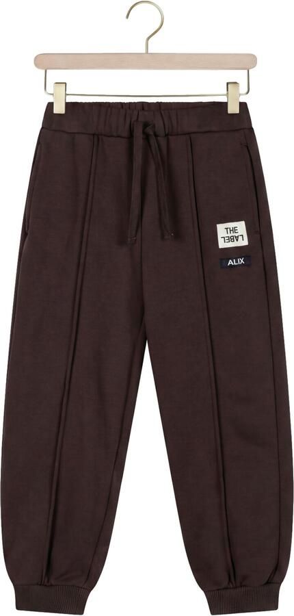Alix the Label Alix Mini loose fit casual broek donkerbruin