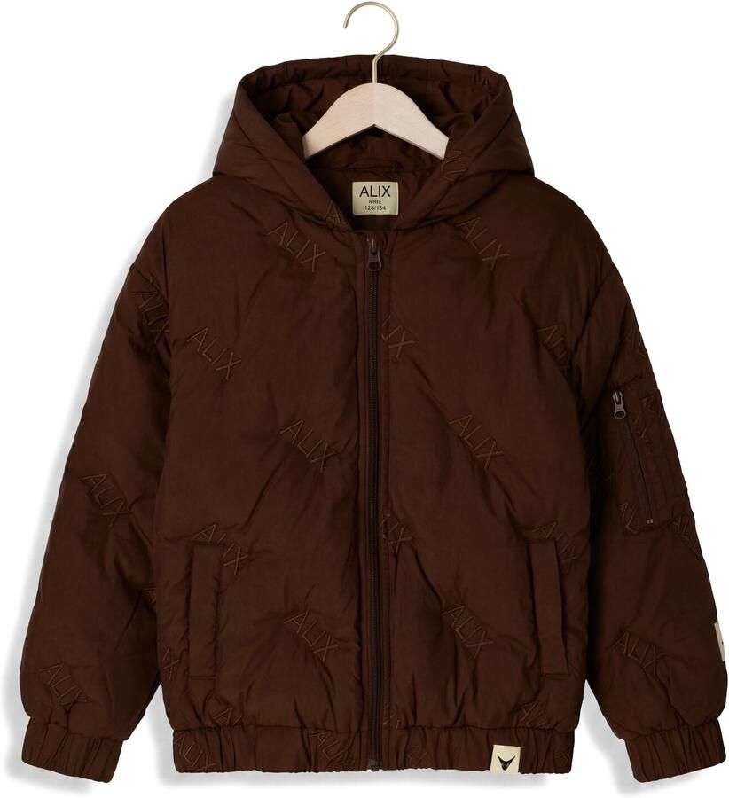 Alix the Label Alix Mini winterjas met logo bruin