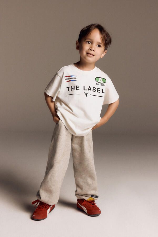 ALIX MINI Jongens Polo's & T-shirts Knitted Sports Artwork T-shirt Gebroken Wit - Foto 2