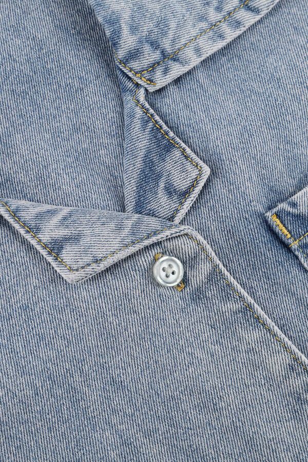Alix the Label Alix Mini denim blouse met backprint light blue denim - Foto 2