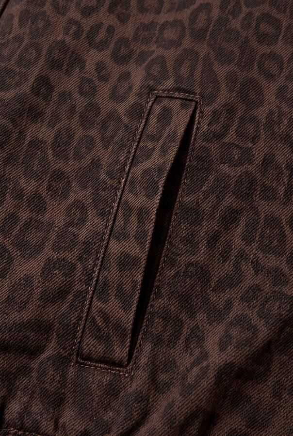 Alix the Label Alix Mini katoenen tussenjas met panterprint bruin