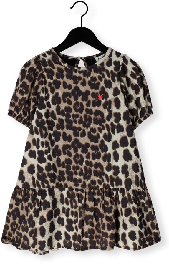 Alix the Label Alix Mini A-lijn jurk met panterprint bruin