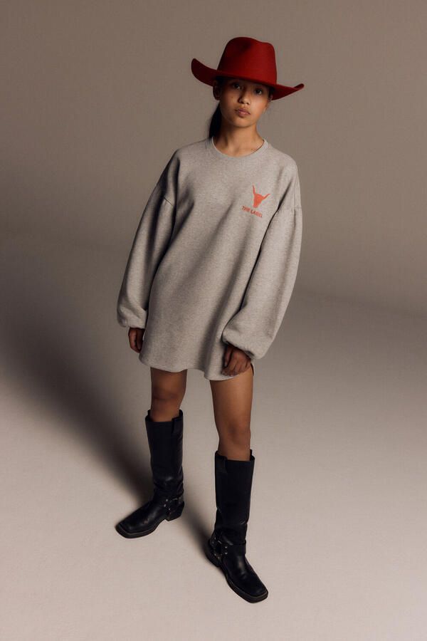 ALIX MINI Meisjes Jurken Knitted Sweater Dress Grijs