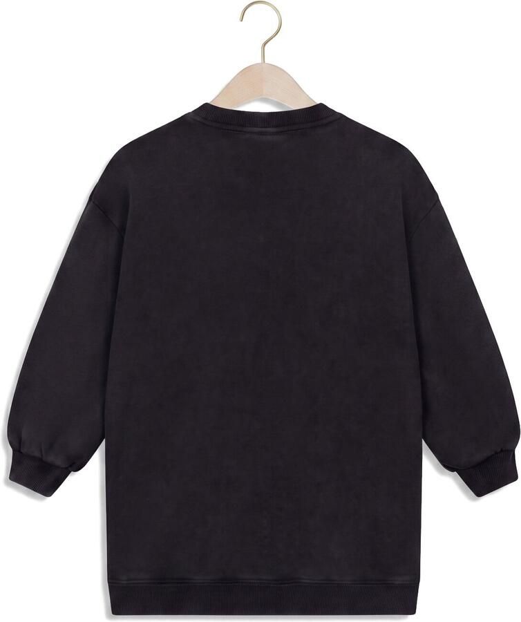 Alix the Label Alix Mini midi sweatjurk met logo antraciet - Foto 2