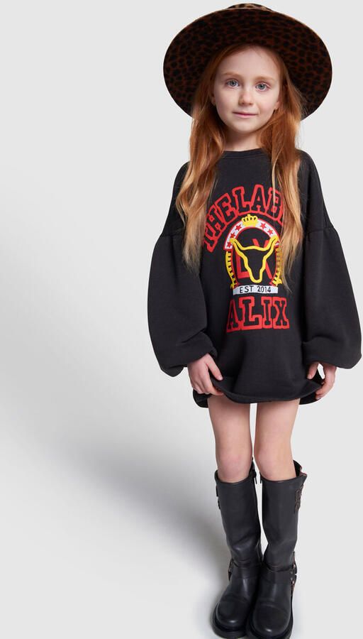 Alix the Label Alix Mini sweatjurk met printopdruk zwart rood geel - Foto 2
