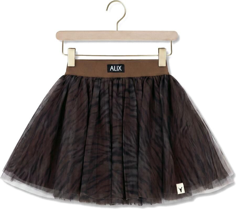 Alix the Label Alix Mini tulerok met print bruin