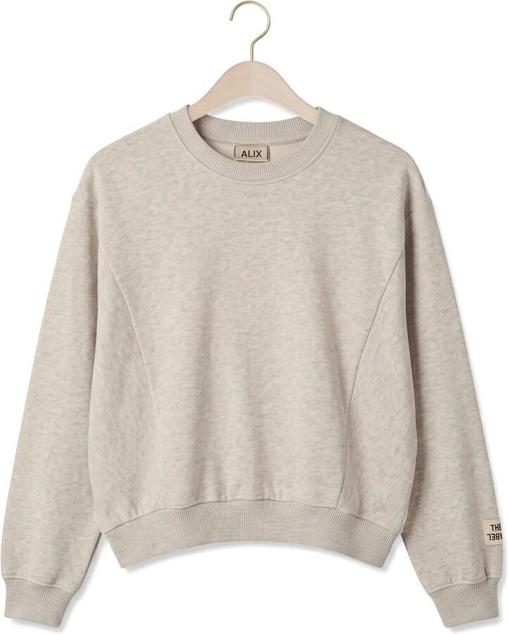Alix the Label Alix Mini oversized sweater met print lichtgrijs