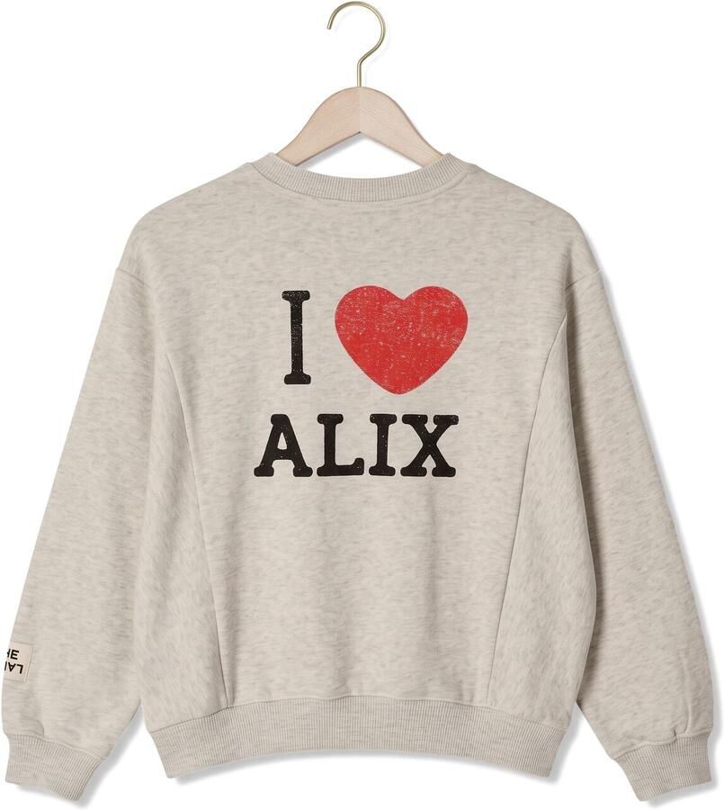 Alix the Label Alix Mini oversized sweater met print lichtgrijs - Foto 2