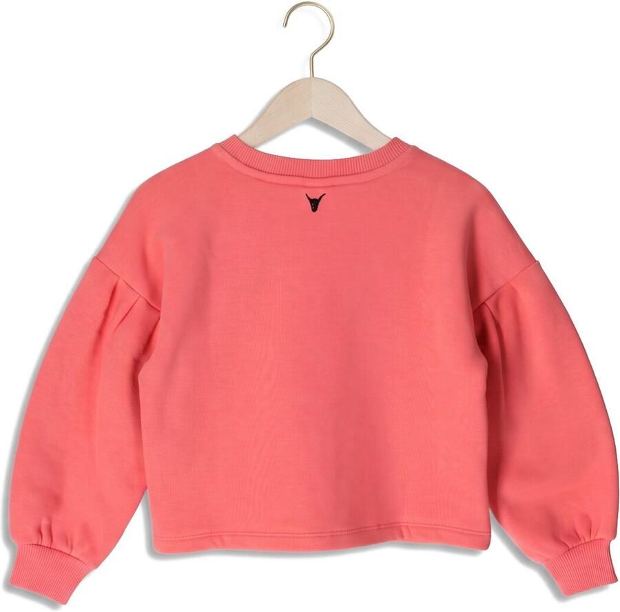 Alix the Label Alix Mini oversized sweater met logo koraalrood - Foto 2