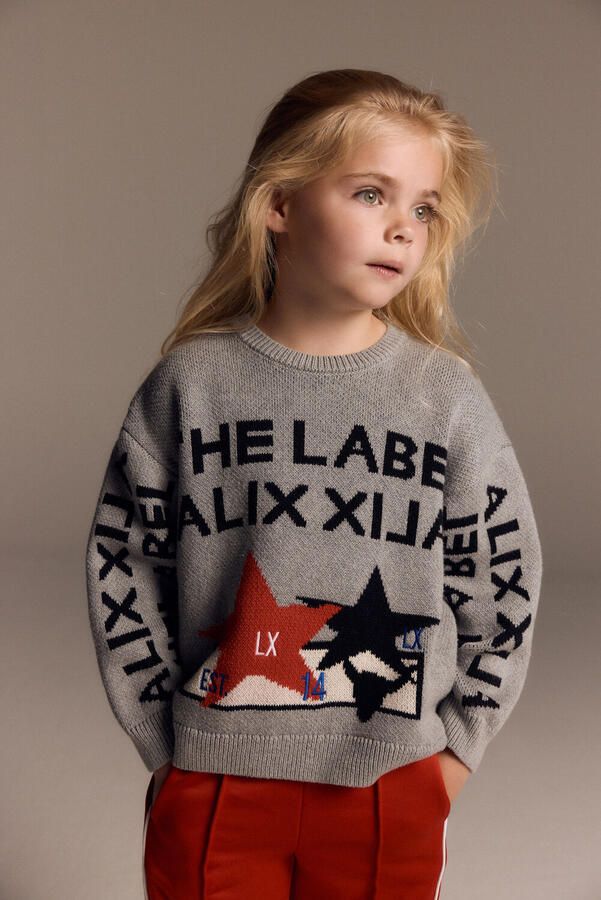 ALIX MINI Meisjes Truien & Vesten Knitted Jacquard Pullover Grijs - Foto 2