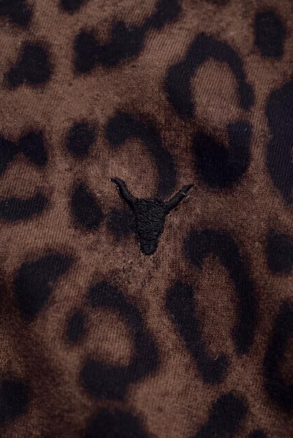 Alix the Label Alix Mini oversized sweater met panterprint bruin - Foto 2