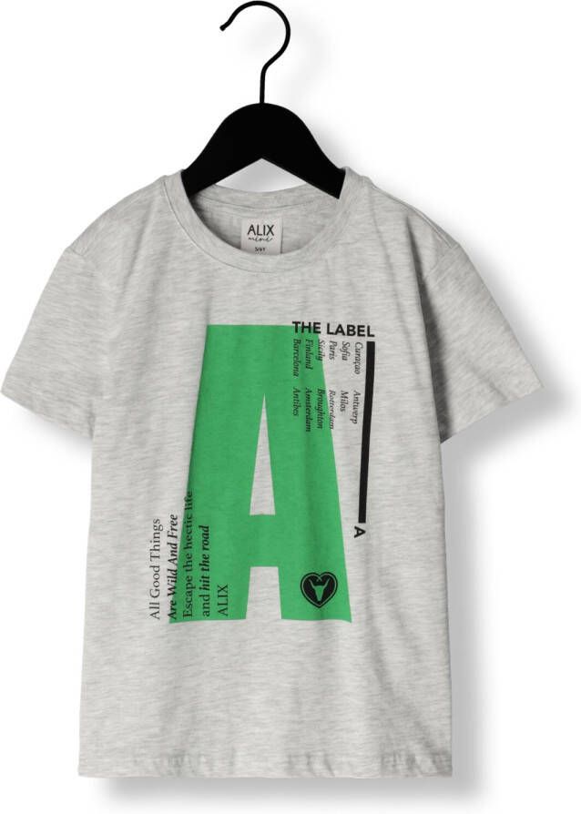 ALIX MINI Jongens Polo's & T-shirts Kids Knitted A Print T-shirt Grijs