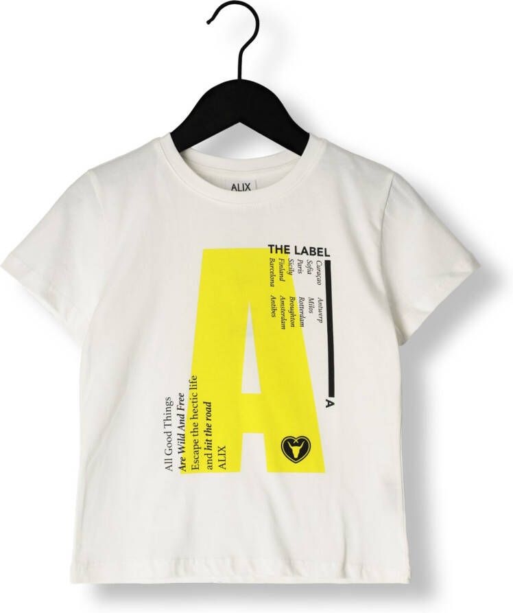ALIX MINI Meisjes Tops & T-shirts Kids Knitted A Print T-shirt Girl Wit