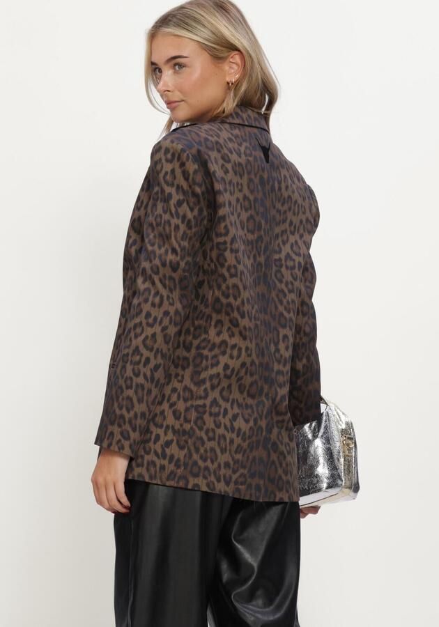 ALIX THE LABEL Dames Blazers Ladies Woven Animal Blazer Bruin - Foto 3