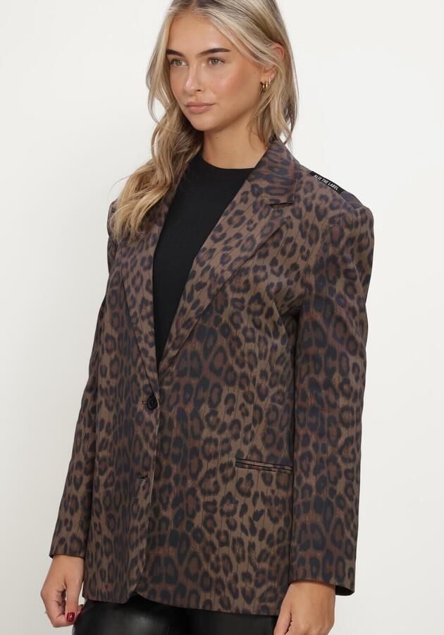 ALIX THE LABEL Dames Blazers Ladies Woven Animal Blazer Bruin - Foto 4