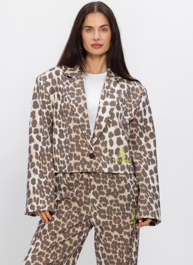 ALIX THE LABEL Dames Blazers Ladies Woven Animal Cropped Blazer Multi