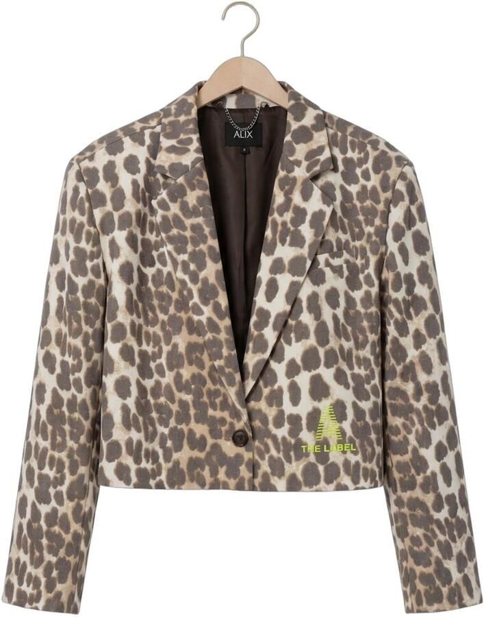ALIX THE LABEL Dames Blazers Ladies Woven Animal Cropped Blazer Multi - Foto 2