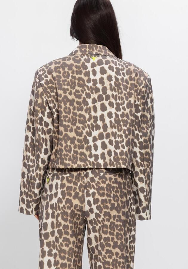 ALIX THE LABEL Dames Blazers Ladies Woven Animal Cropped Blazer Multi - Foto 3