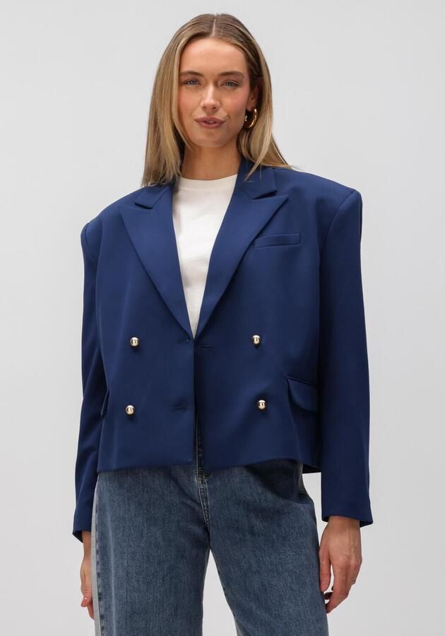 ALIX THE LABEL Dames Blazers Ladies Woven Boxy Blazer Donkerblauw