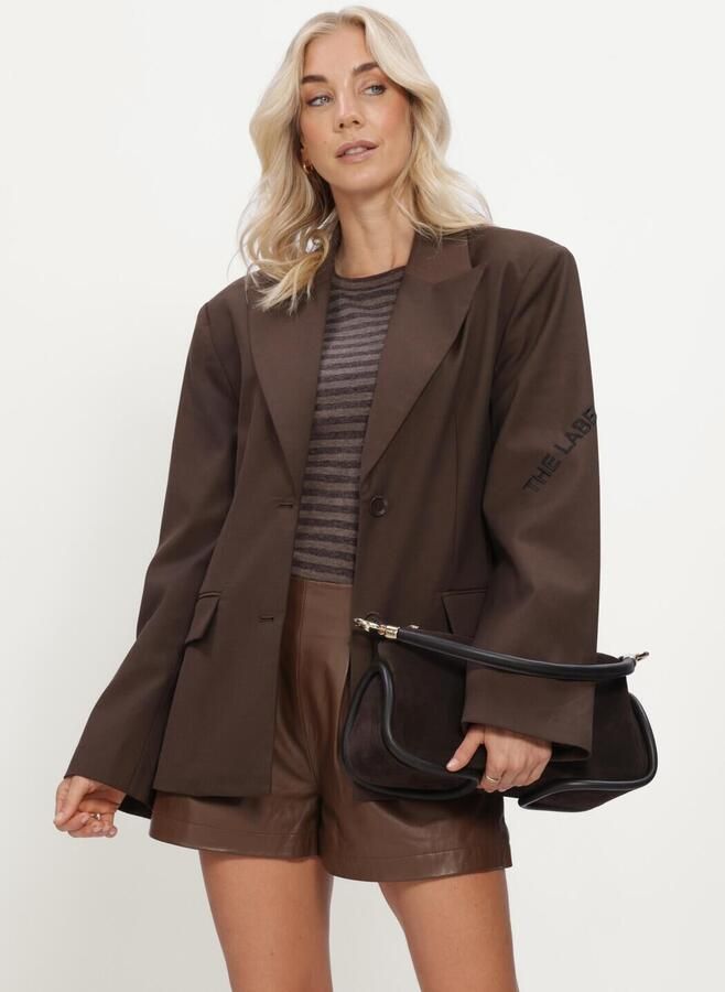 ALIX THE LABEL Dames Blazers Ladies Woven Fitted Blazer Bruin