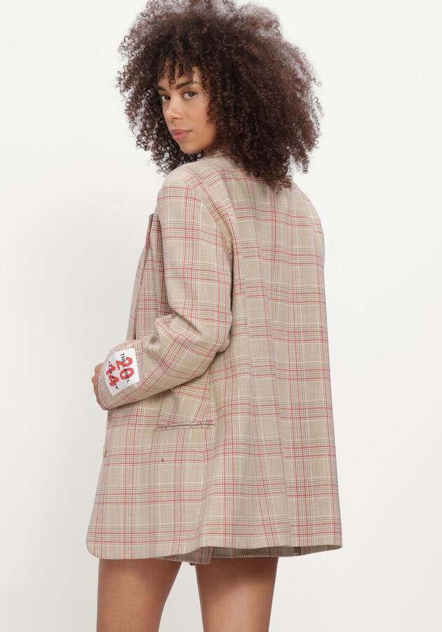 ALIX THE LABEL Dames Blazers Ladies Woven Oversized Check Blazer Beige - Foto 2