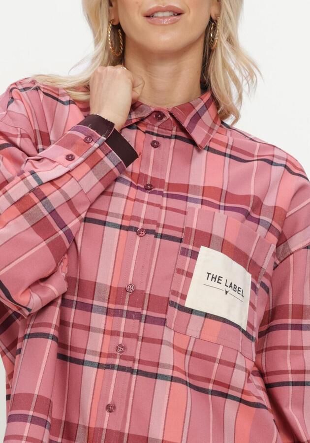 ALIX THE LABEL Dames Blouses Ladies Woven Check Blouse Roze - Foto 4