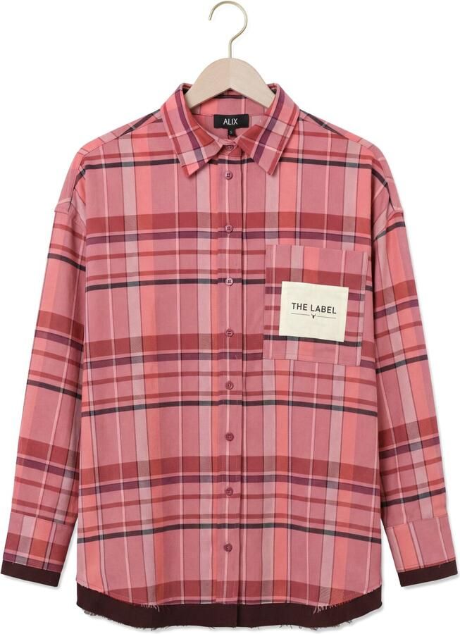 ALIX THE LABEL Dames Blouses Ladies Woven Check Blouse Roze - Foto 2