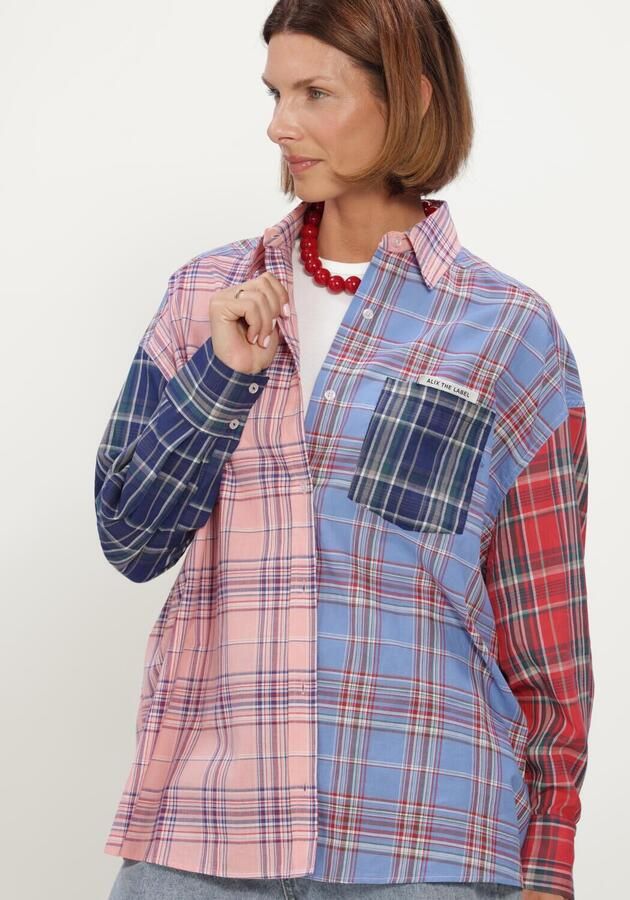 ALIX THE LABEL Dames Blouses Ladies Woven Check Mix Blouse Multi - Foto 3