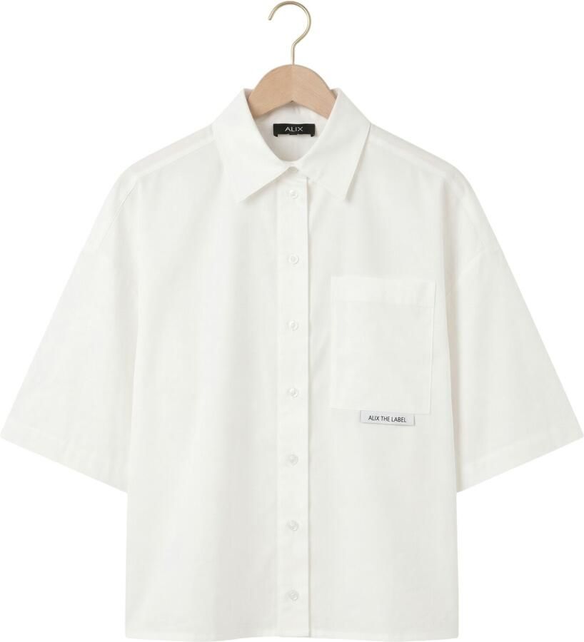 ALIX THE LABEL Dames Blouses Ladies Woven Clean Poplin Shortsleeve Blouse Wit - Foto 2