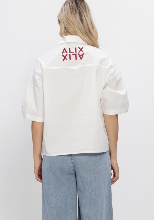 ALIX THE LABEL Dames Blouses Ladies Woven Clean Poplin Shortsleeve Blouse Wit - Foto 3