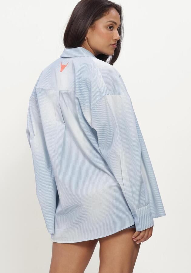 ALIX THE LABEL Dames Blouses Ladies Woven Faded Stripe Blouse Lichtblauw - Foto 3
