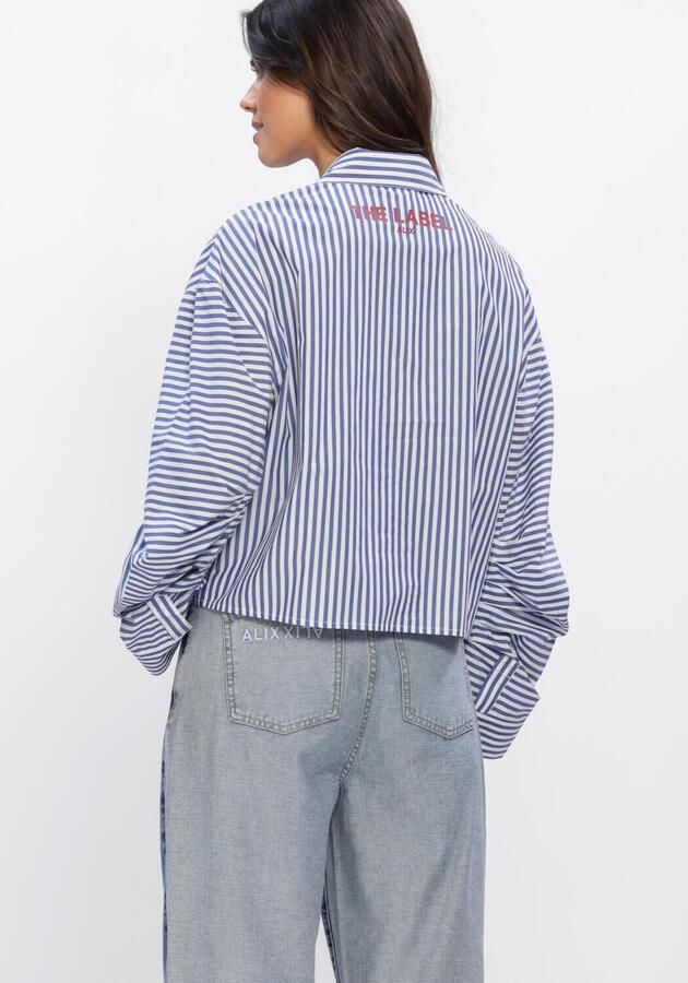 ALIX THE LABEL Dames Blouses Ladies Woven Fancy Striped Blouse Blauw - Foto 3