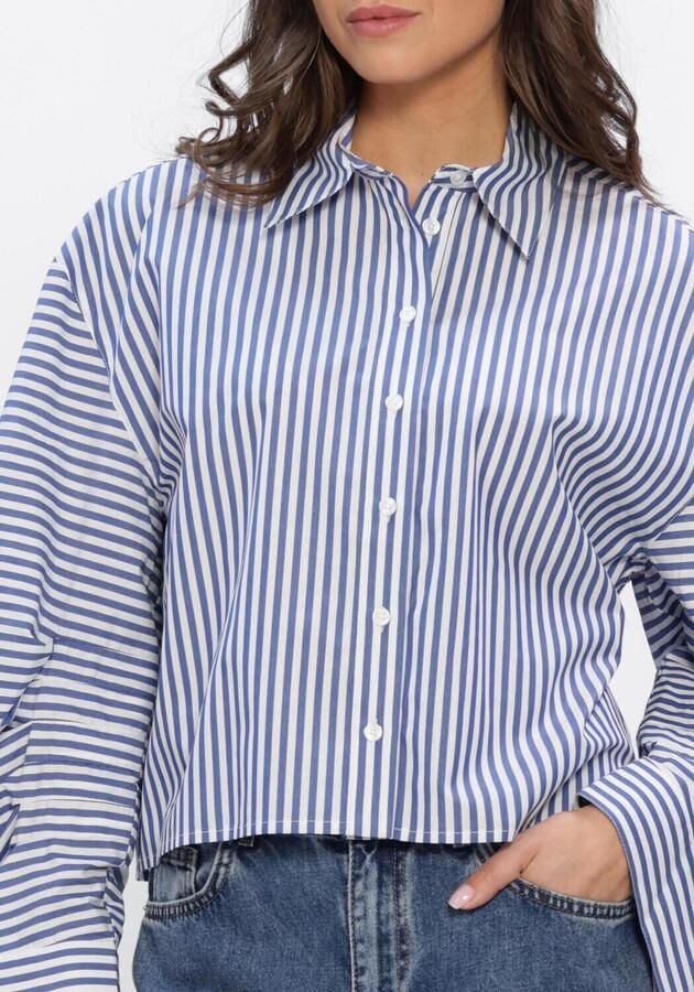 ALIX THE LABEL Dames Blouses Ladies Woven Fancy Striped Blouse Blauw - Foto 4