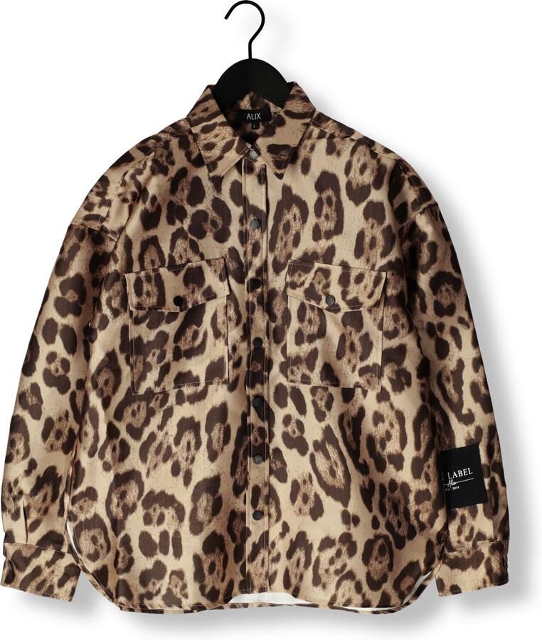 ALIX THE LABEL Dames Blouses Ladies Woven Jaquar Oversized Blouse Beige