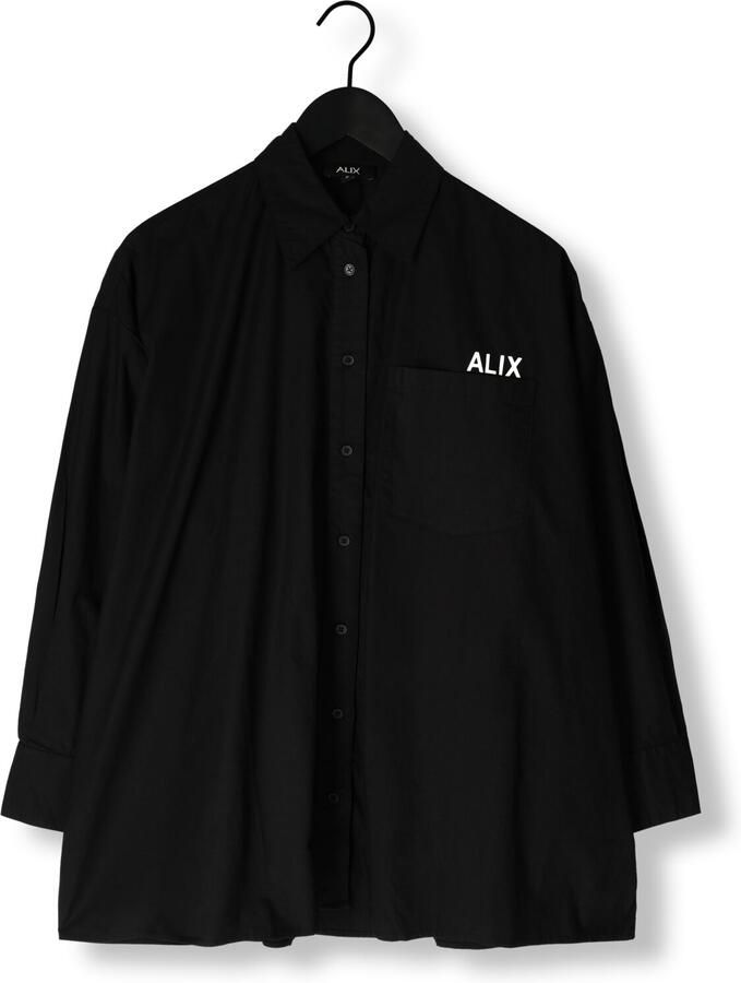 ALIX THE LABEL Dames Blouses Ladies Woven Oversized Poplin Blouse Zwart